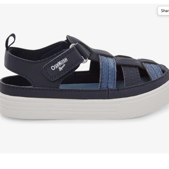 NWT OshKosh B'Gosh Unisex-Child Cilan Sandal Size Toddler 5 Color Navy - Picture 2 of 7
